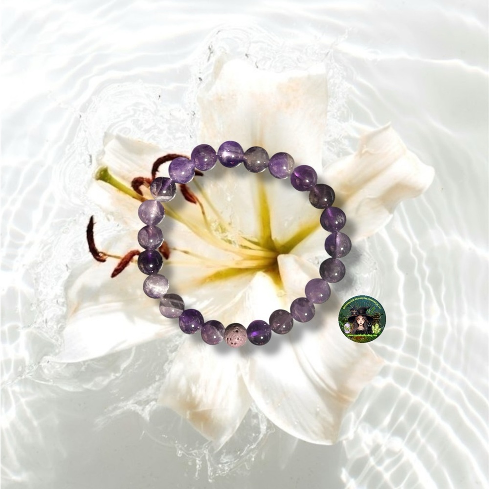 Elegant Purple Amethyst Bracelet with Charm